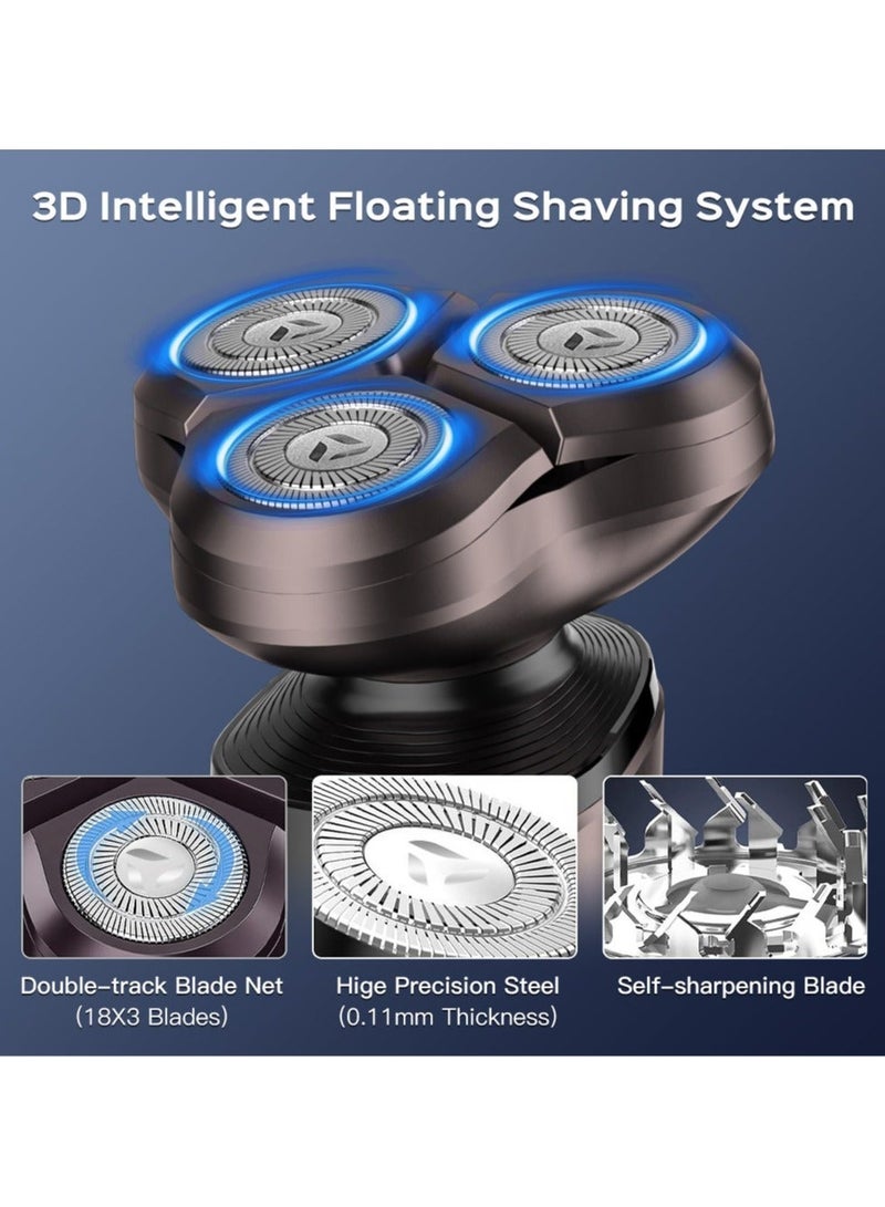 sokany 5-In-1 Multi Functional Rotating 3-Blade，Mens Electric Razor for Men Electric Face Shavers Rechargeable Shaving Men's Cordless Razors IPX7 Waterproof Wet Dry Rotary Shavers Beard Mustache Trimmer USB Charging - Image 4